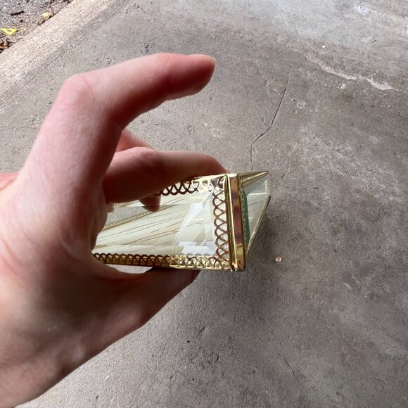 Rachel Zoe Glass Vanity Trinket Tray Leopard Cheetah Gold Tone Office Bathroom 2 - Picture 12 of 14